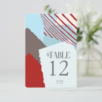 Color Block Wedding Table Numbers Winter ID740