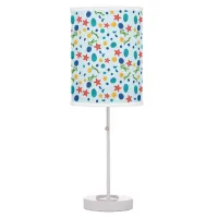 Ocean beach with starfish, shells and pebbles table lamp