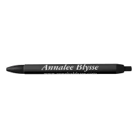 Black and White Promotional Author Black Ink Pen