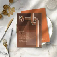 Refined Lines Geometric Wedding Terra Cotta ID983 Menu