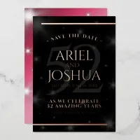 52nd Star Ruby Wedding Anniversary Save the Date Foil Invitation