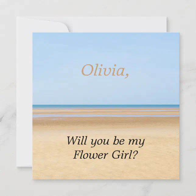 Beach Wedding Will You Be My Flower Girl Card