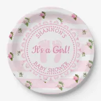 Personalized It's a Girl Pink Baby Shower Plates