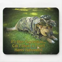 Halloween Dog in Camouflage Mouse Pad