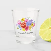 Colorful Floral Mexican Fiesta Wedding Shot Glass