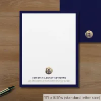 Sophisticated Blue and Gold Business Letterhead