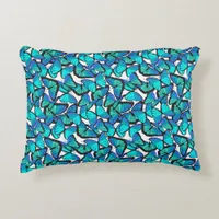 Thumbnail for Reversible Bright Blue Butterflies Nature Pattern Accent Pillow