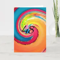 48 Colorful Abstract Birthday Card