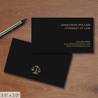 Lawyer Gold Scales of Justice Business Card