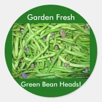 Green Bean Heads! Classic Round Sticker