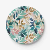 Stylish Leaves Elegant Leaf Pattern Botanic Pretty Paper Plates