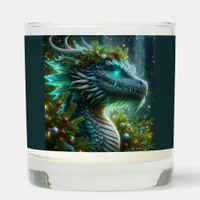 Magical Turquoise Christmas Dragon Scented Candle