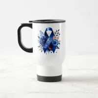 Myalgic Encephalomyelitis ME/CFS Awareness Ribbon Travel Mug