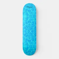 Aqua Water Pattern With Reflection Waves Skateboard