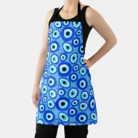 Greek Eye Blue White Lucky Symbol Patterned Apron