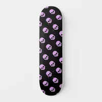 Cute Goth Pink Skulls Girls Skateboard