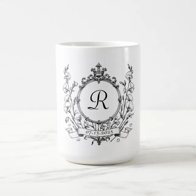 Regal Classic Monogram Crest Wedding Favor Gift Coffee Mug