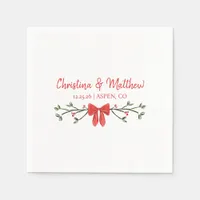 Personalized Chic Winter Holiday Christmas Wedding Napkins