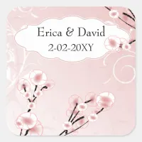 pink cherry blossom envelopes seals