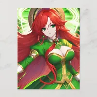 St. Patricks Day Anime Woman Postcard