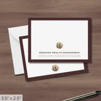 Elegant Burgundy Gold Seal Note Card