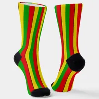 Rasta Flag Colors Striped Patterned Socks