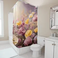 Elegant Poppy Blossom Shower Curtain