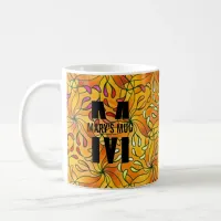 Coloring Page Personalized Black Monogram & Quote  Coffee Mug