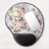 Elegant Rose Blossoms Gel Mouse Pad