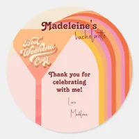 Retro Arch Vintage Sunset Abstract Bachelorette Classic Round Sticker