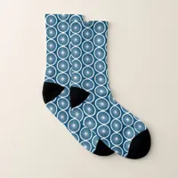 Bicycle Wheel Blue White Cycling Themed Socks