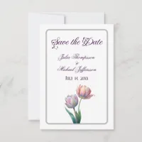 Romantic and Poetic Pastel Tulips Watercolor Save The Date