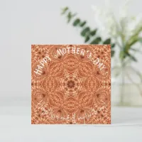 Happy Mother day - Wood Mandala Flat Greeting Card