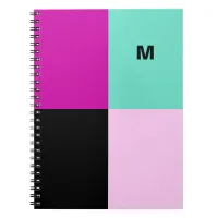 Modern Abstract Stylish Monogram Color Block Notebook