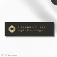 Black and Gold Logo Name Tag