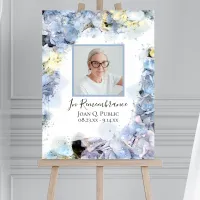 Blue Hydrangea Watercolor Celebration of Life Foam Board