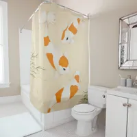 Koi Fishes, Kohaku, Japanese Swimming Pond Fish Shower Curtain