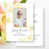 Pale Yellow Daisy Flowers Living Funeral Party Invitation