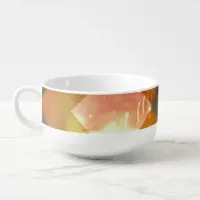 Seventies Orange Abstract Techno Triangles Soup Mug