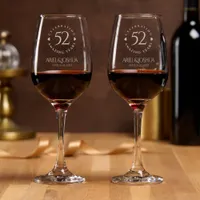 Elegant 52nd Star Ruby Wedding Anniversary Wine Glass