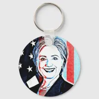 Hillary Clinton Digital Pop Art Key Chain