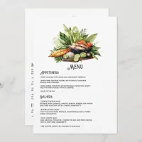 Watercolor Dominican Republic Destination Wedding Menu