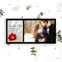 Red Poinsettia Pearls Winter Wedding Save the Date