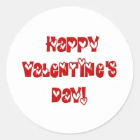 Happy Valentine's Day with Hearts Classic Round Sticker