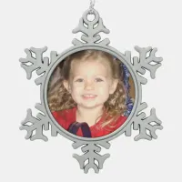 Custom Photo Pewter Christmas Ornament