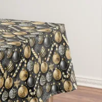 Black Gold Christmas Pattern#12 ID1009 Tablecloth