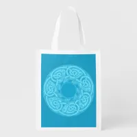 Celtic Knotwork Fish in Blue Grocery Bag