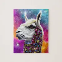 Colorful Jeweled Llama Jigsaw Puzzle