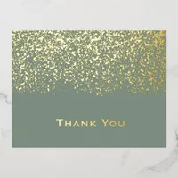 Sage and Gold Foil Wedding Thank You Card