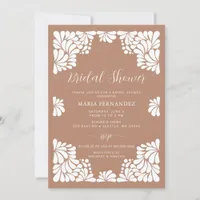 Mexican Fiesta Brown Talavera Bridal Shower Invitation